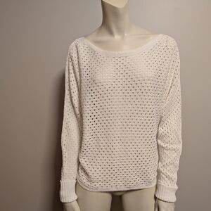 Eesome White Open-Knit Sweater